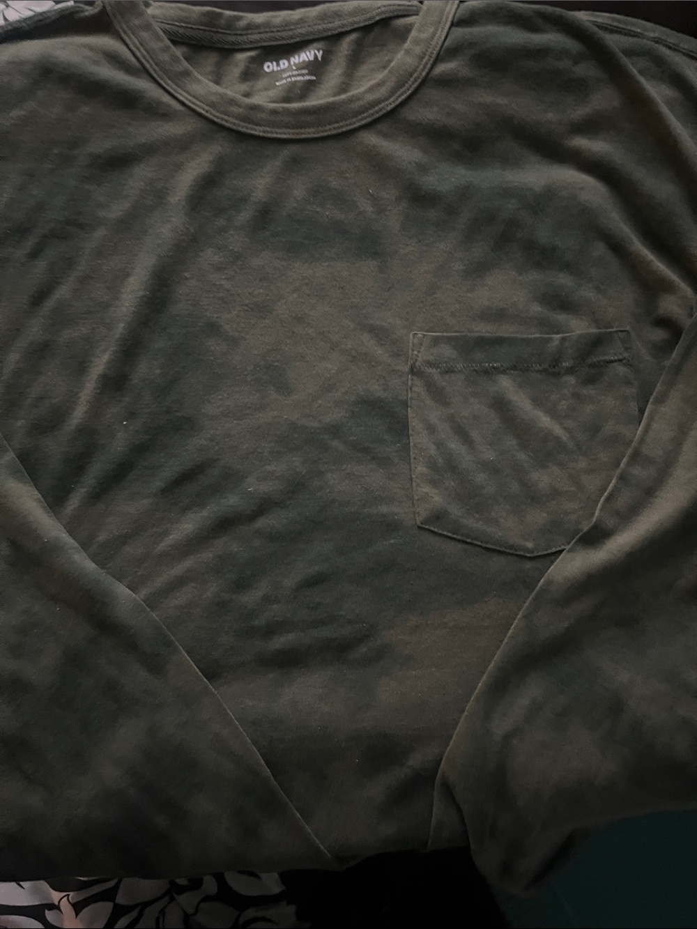 Old Navy Men's Long-Sleeve Crew Pocket Tee in Dark Olive
